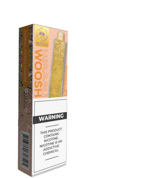 Woosh®️ GOLD - Mango Peach Mirage 9,000 Puffs Rechargeable Vape