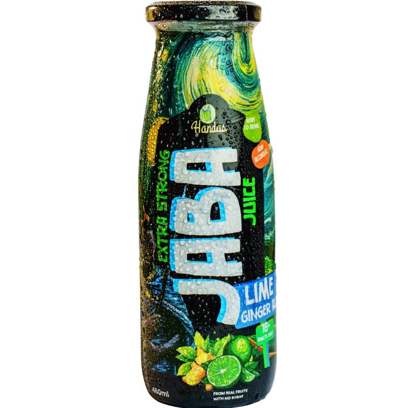 Premium Sparkling Jaba Juice - Lime & Ginger (Extra Strong) by Handas 450ml