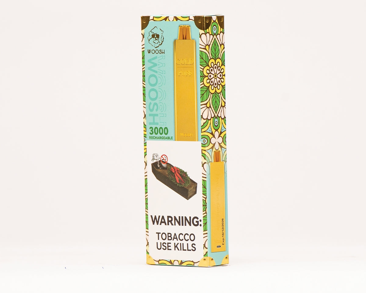 Woosh®️ GOLD - Frosty Apple Mint Rechargeable 9000 Puffs Vape